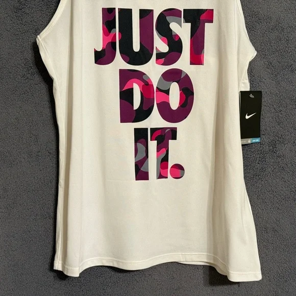 NWT Nike White Athletic DRI-FIT Tank Top Size Large - Picture 4 of 14